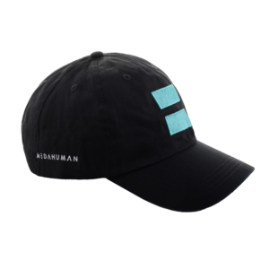 Black cap- blue logo side